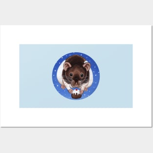 Hooded Rat Christmas Pudding Posters and Art